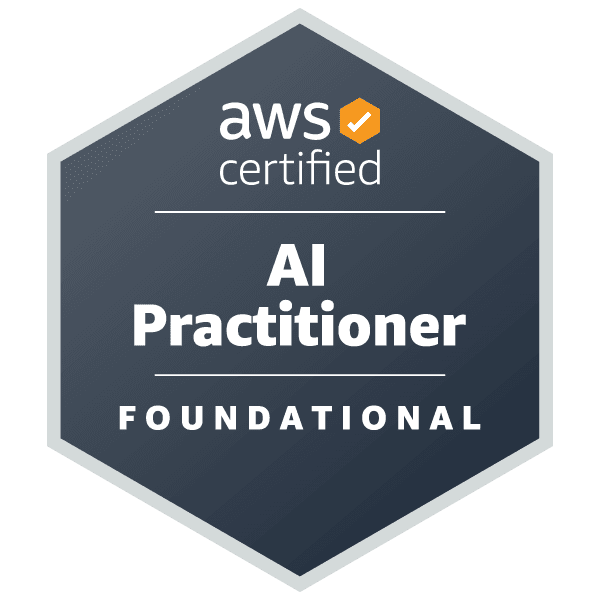 AWS AIF-C01 AI Practitioner Exam Voucher | AWS Certified AI Practitioner certification badge