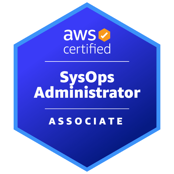 AWS Certified SysOps Administrator Associate certification badge