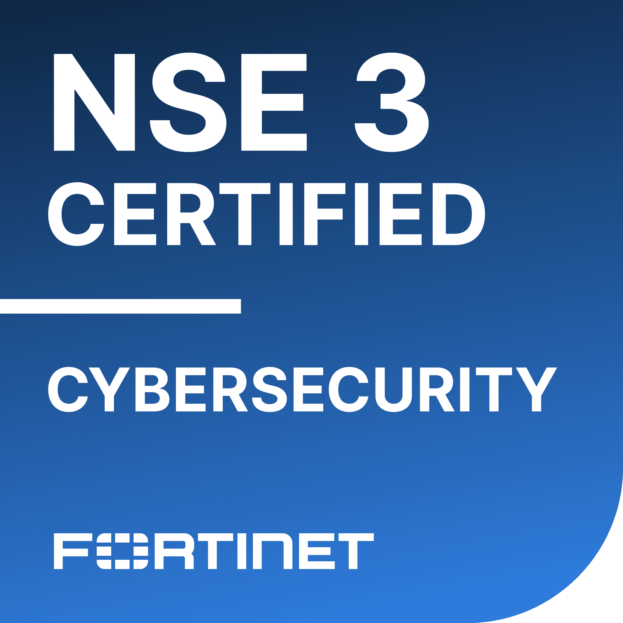NSE 3 FortiGate Operator Exam Voucher — Fortinet Network Security Associate certification badge